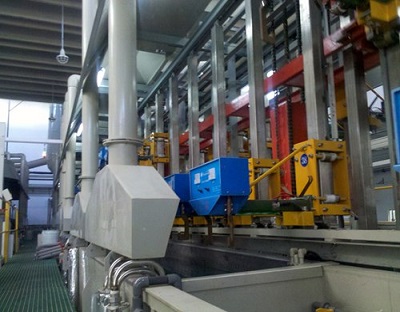 Automatic vertical lifting double rotate production line